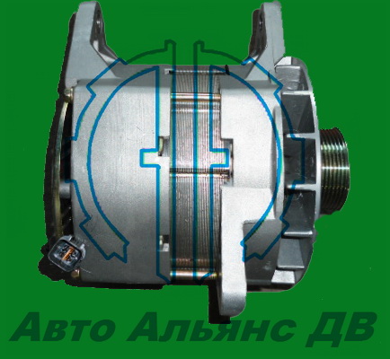 Генератор D6CB 180A L150 1 шкив руч. №37300-8440